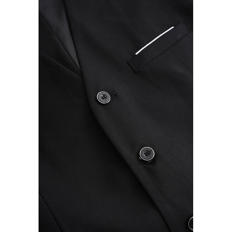 Three Piece Suit Mens Tailored Jacket Waistcoat Trouser Set Formal