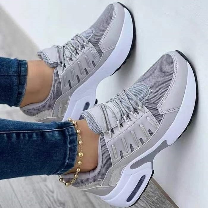 Fall Lightweight Air Cushion Walking Sneakers for Women in Gray