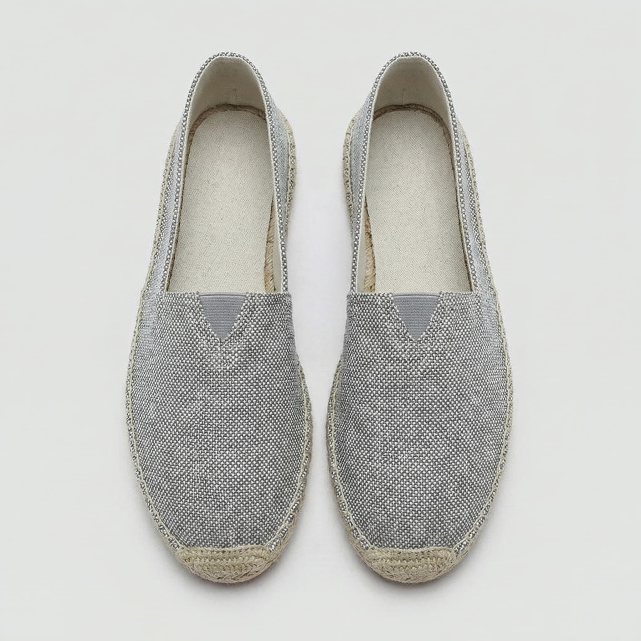 Slip on linen canvas espadrille loafer, view 2