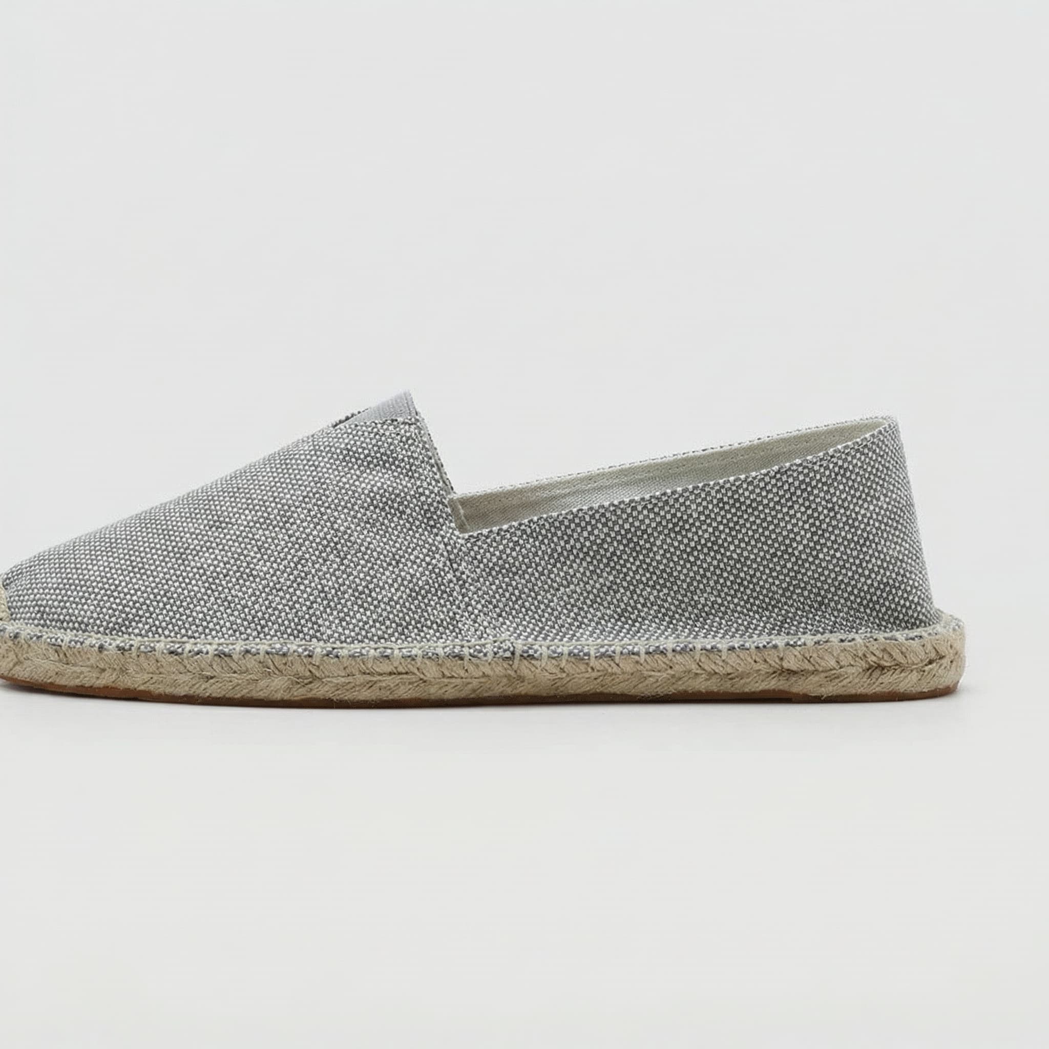 Slip on linen canvas espadrille loafer, view 3