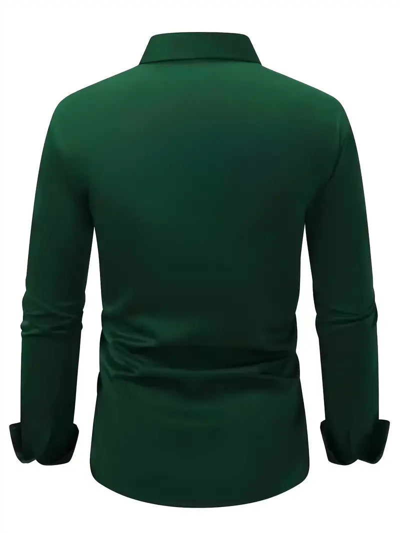 Fall Slim Fit Breathable Long Sleeve Dress Shirt for Men