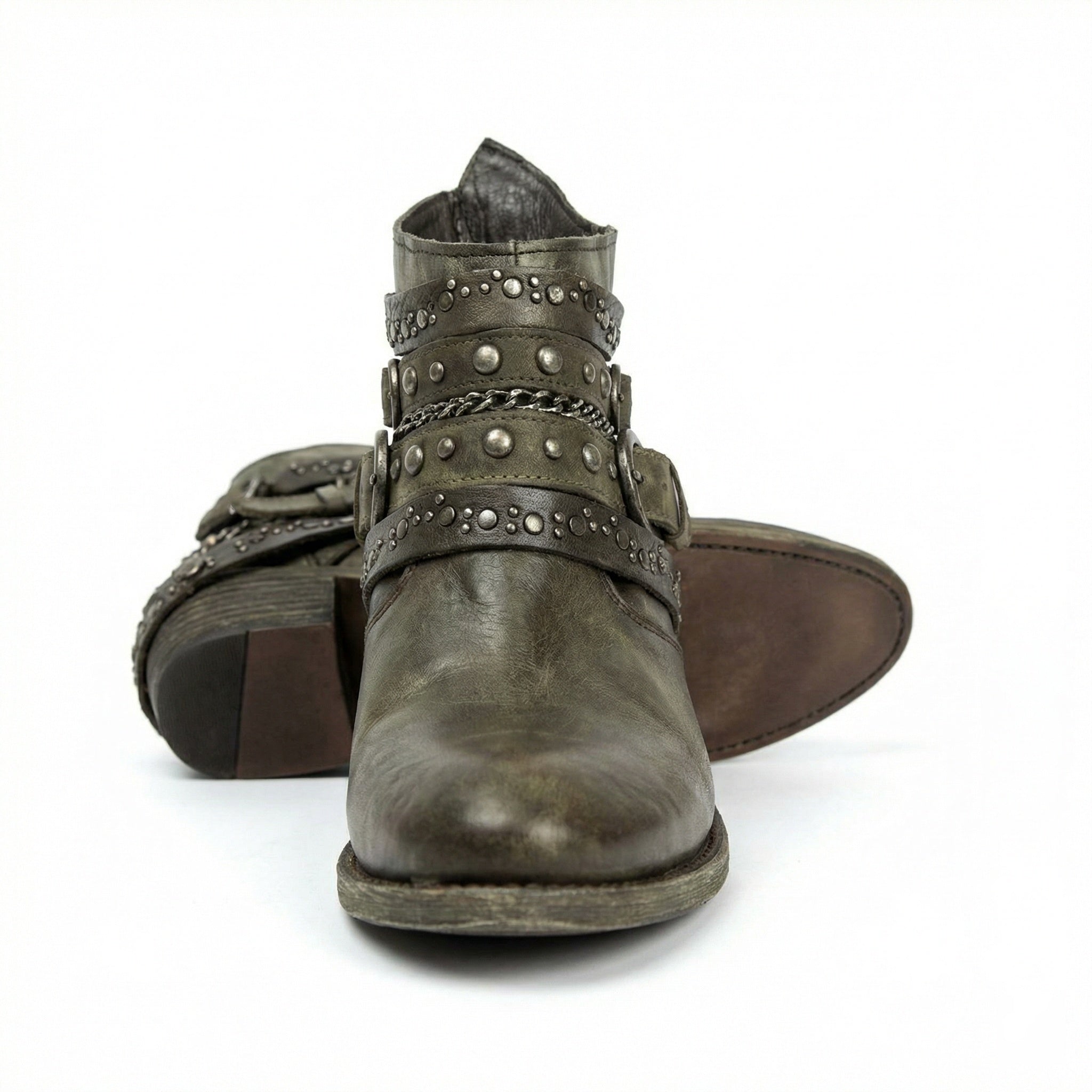Vintage chain detail ankle boot, view 10