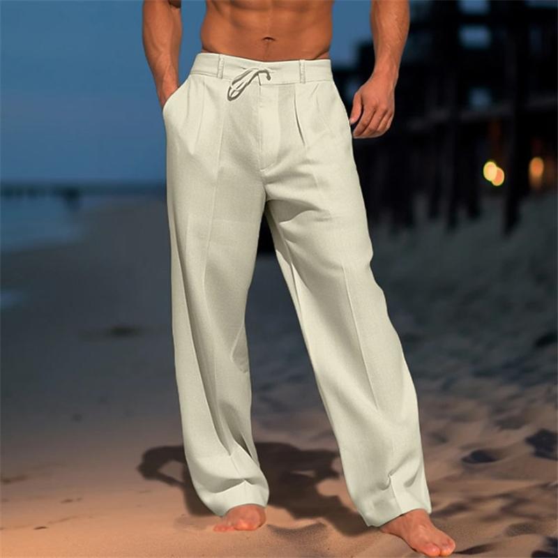 Lightweight wide leg summer pant in khaki