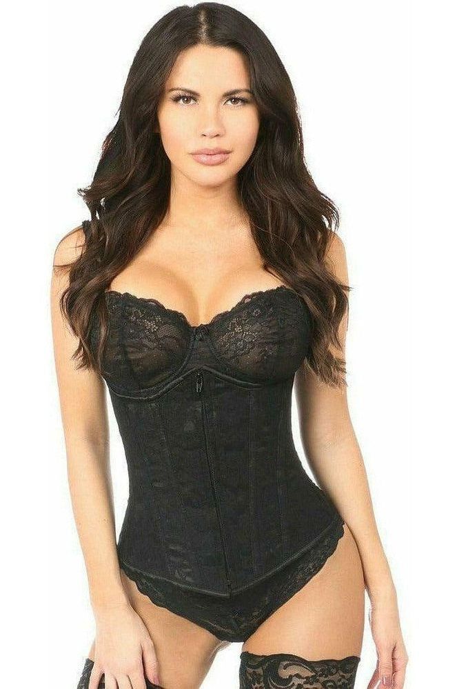 Halloween Black Lace Overlay Underbust Corset for Women