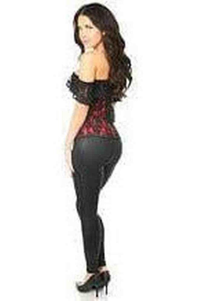 Halloween Red Lace Off the Shoulder Overbust Corset for Women