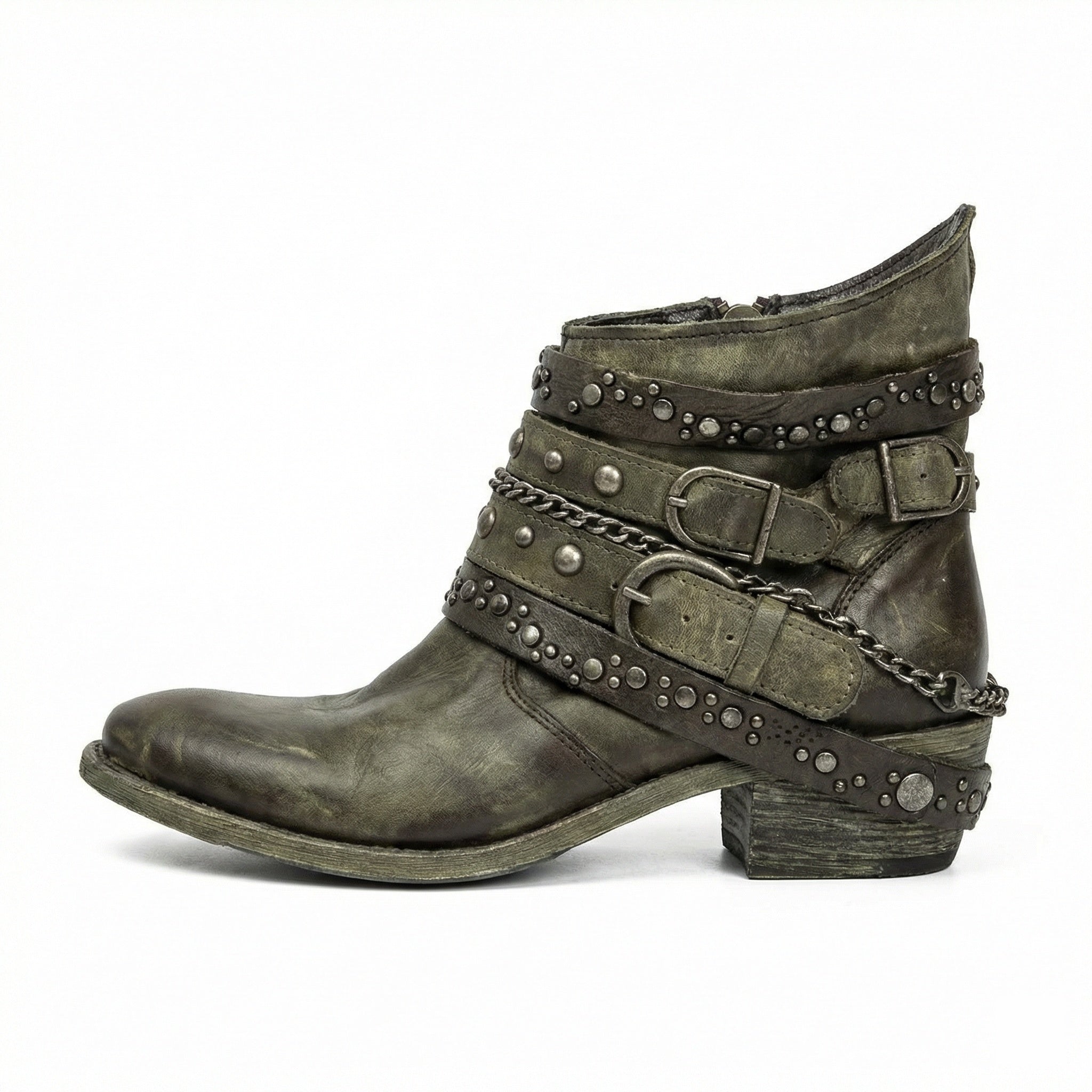 Vintage chain detail ankle boot, view 11