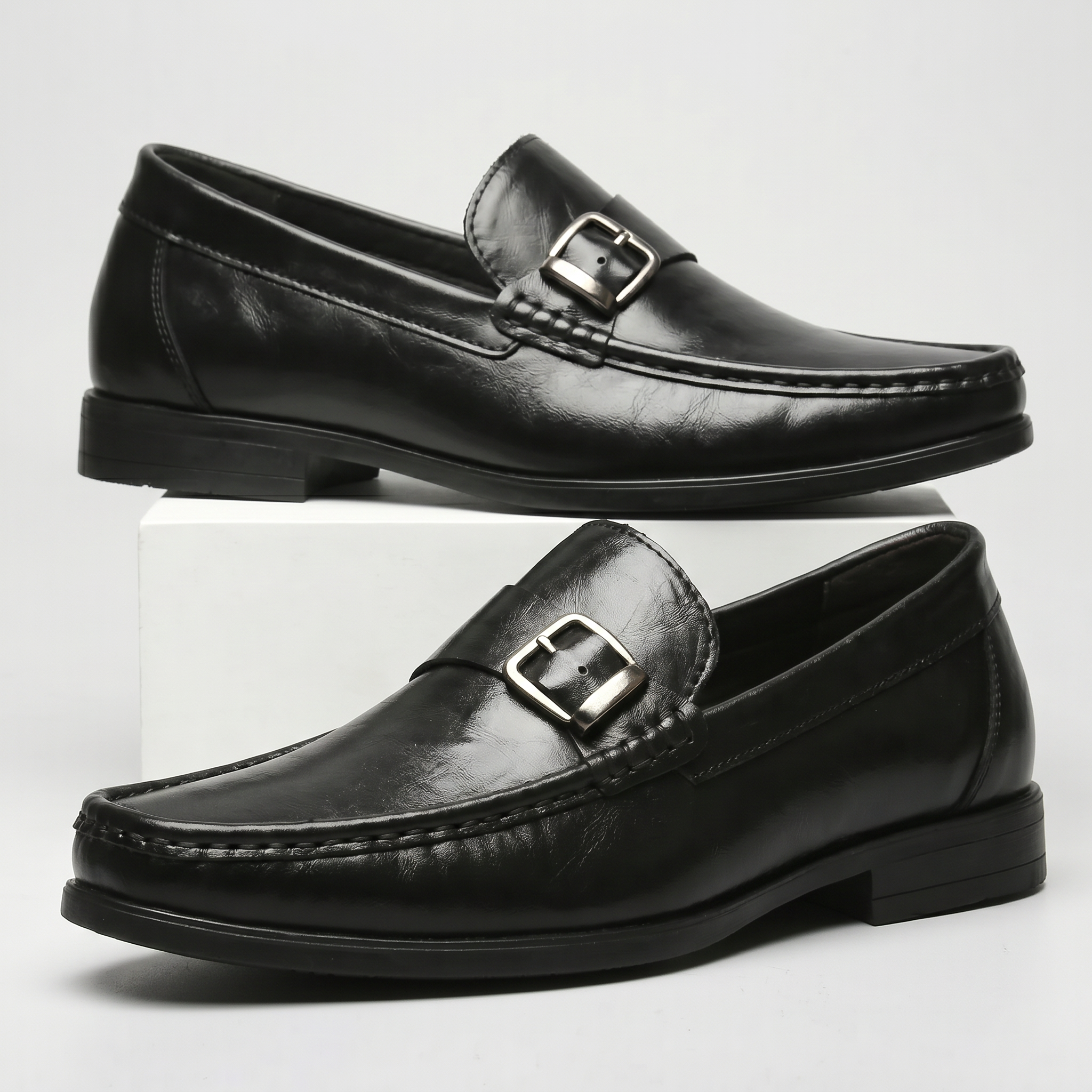 Hand burnished leather bit buckle loafer, view 4