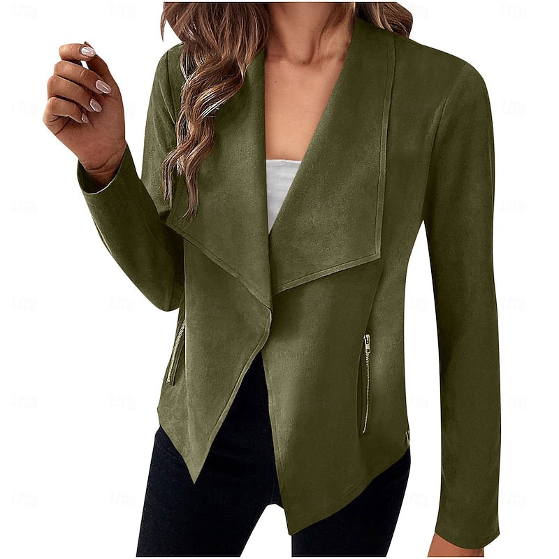 Cardigan Jacket Womens Draped Open Front Longline Soft Knit Layer