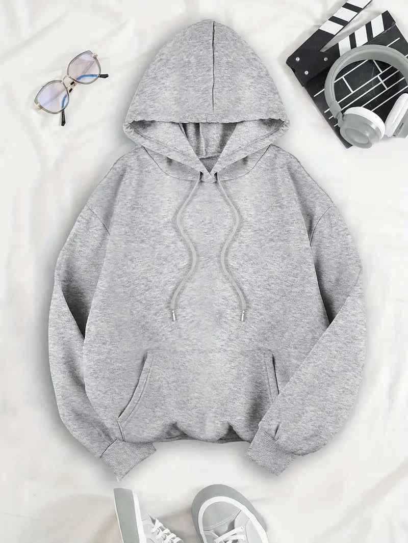Hoodie Womens Fleece Pullover Drawstring Kangaroo Pocket Star Print