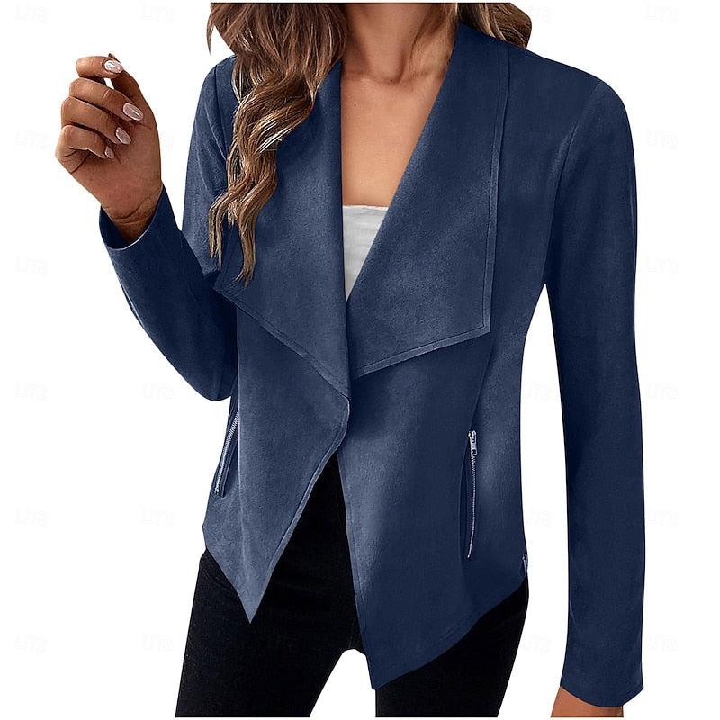 Cardigan Jacket Womens Draped Open Front Longline Soft Knit Layer