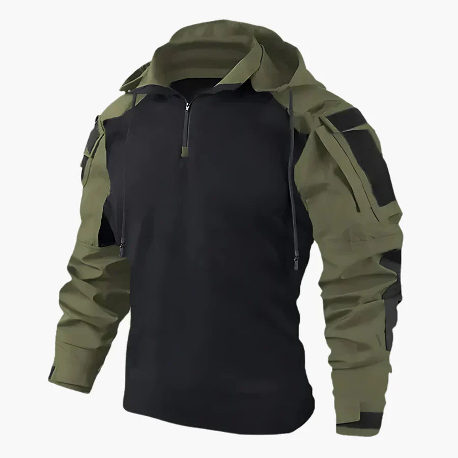 Fleece Jacket Mens Tactical Half Zip Hooded Pullover Outdoor