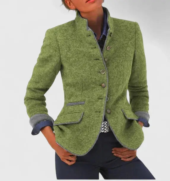 Blazer Womens Structured Tailored Notch Lapel Timeless Fitted