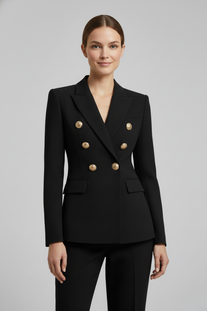 Blazer Womens Double Breasted Tailored Structured Strong Shoulder