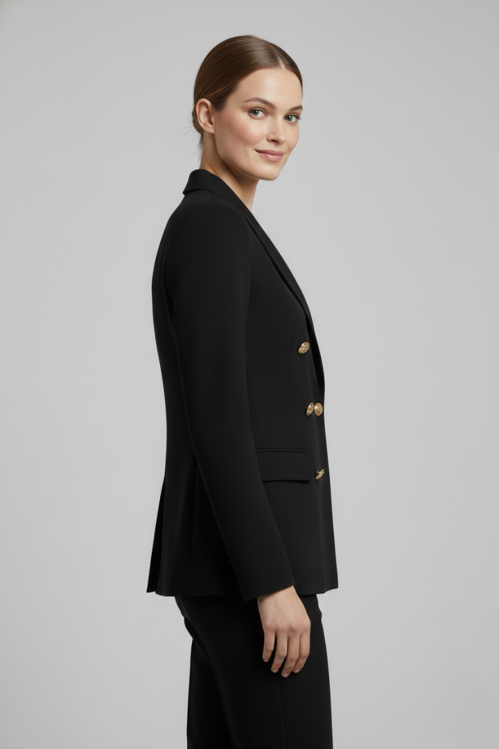 Blazer Womens Double Breasted Tailored Structured Strong Shoulder