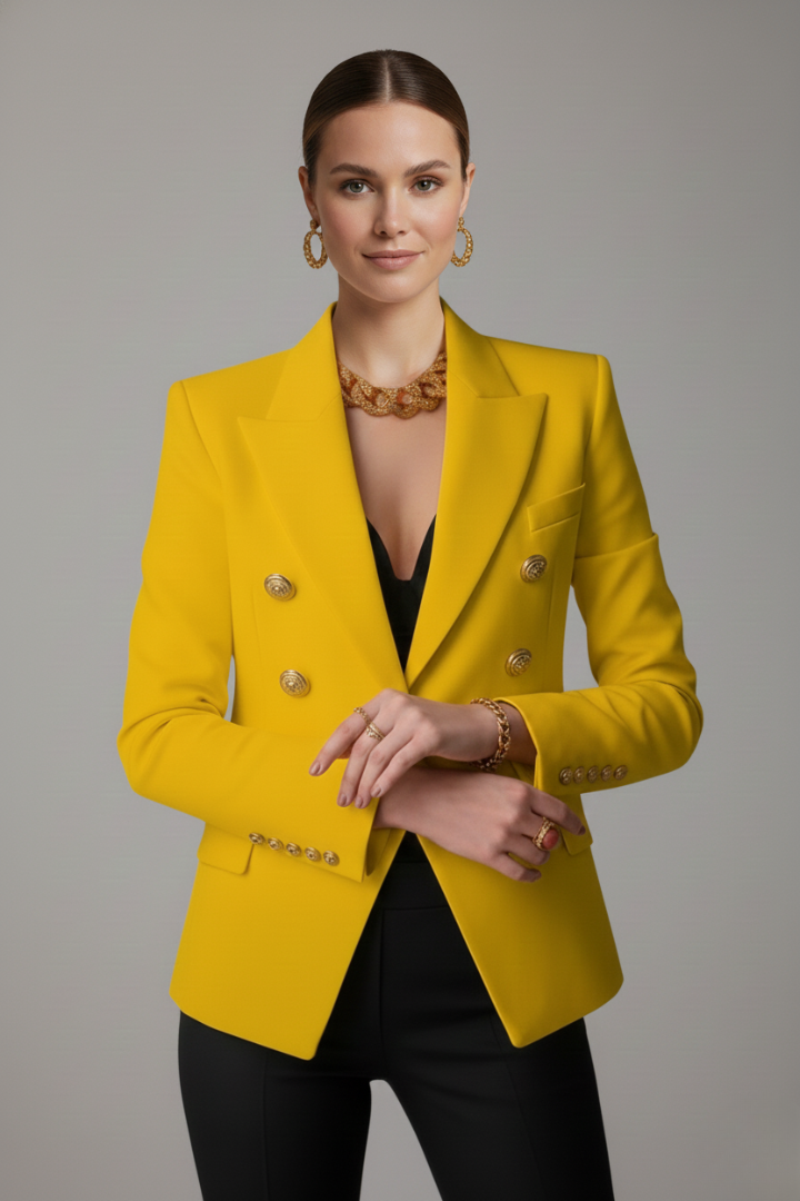 Blazer Womens Double Breasted Tailored Structured Strong Shoulder