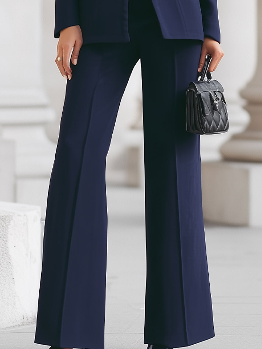Pant Suit Womens Stand Collar Blazer Set Wide Leg Two Piece Formal
