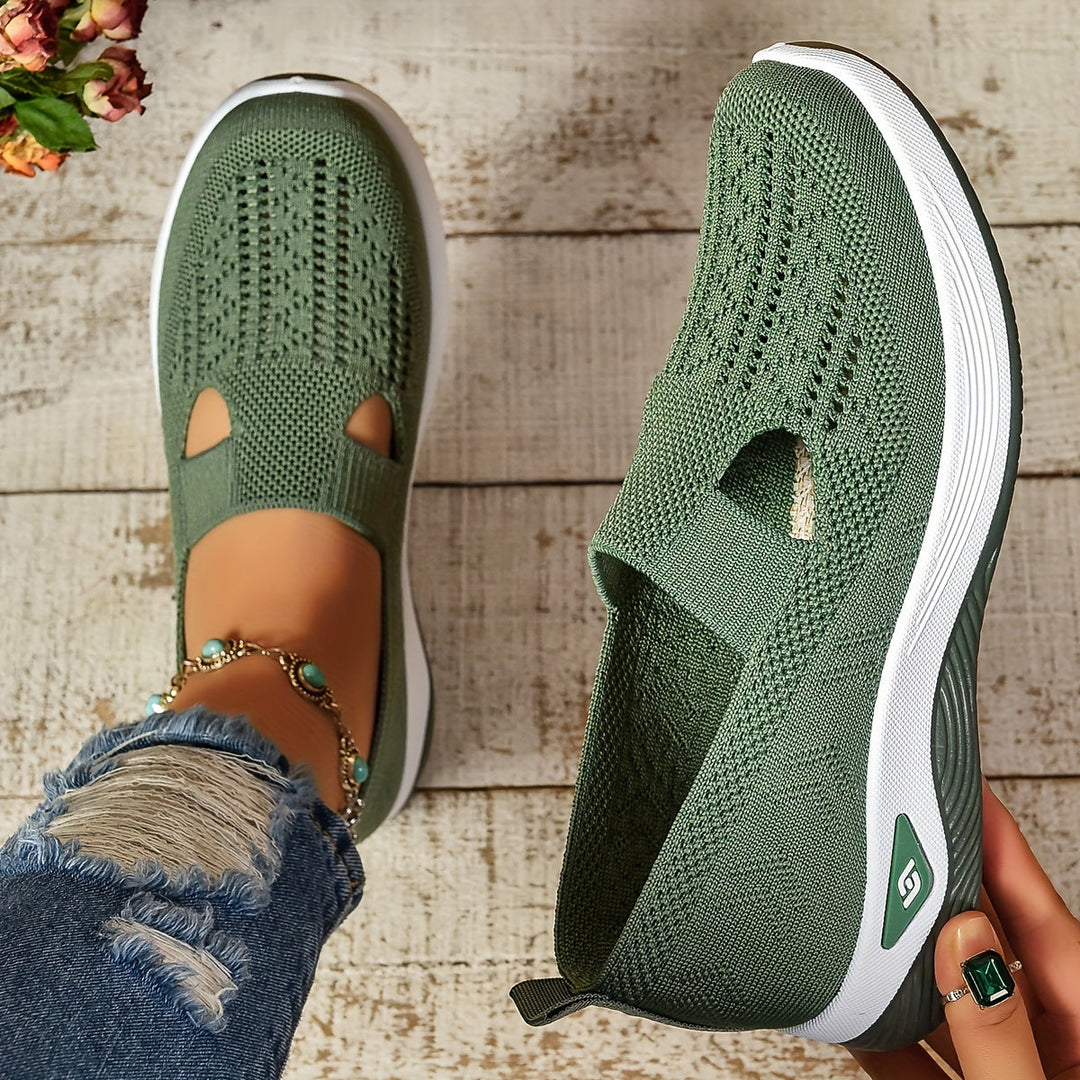 Lightweight Slip On Walking Sneakers with Cutout for Women