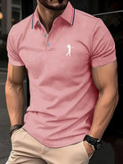 Printed short sleeve golf shirt in pink