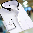 Classic tailored long sleeve shirt in white