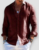 Lightweight long sleeve summer shirt in brown