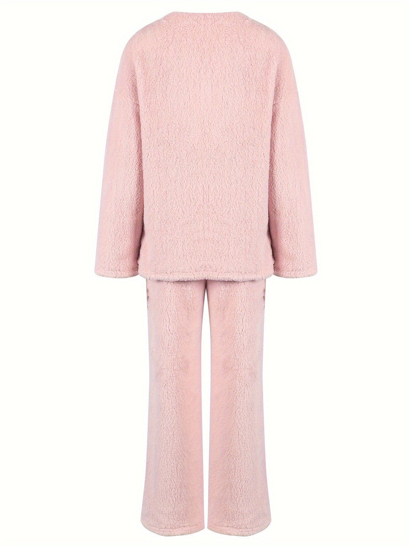 Lounge Set Womens Two Piece V Neck Top Wide Leg Trouser Soft Knit