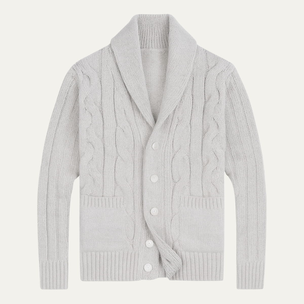Winter Chunky Cable Knit Shawl Collar Cardigan for Men