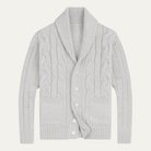 Winter Chunky Cable Knit Shawl Collar Cardigan for Men