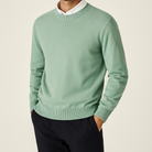 Ribbed trim cashmere blend knit sweater, view 13