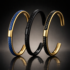 Braided leather and stainless steel cuff bracelet, view 17