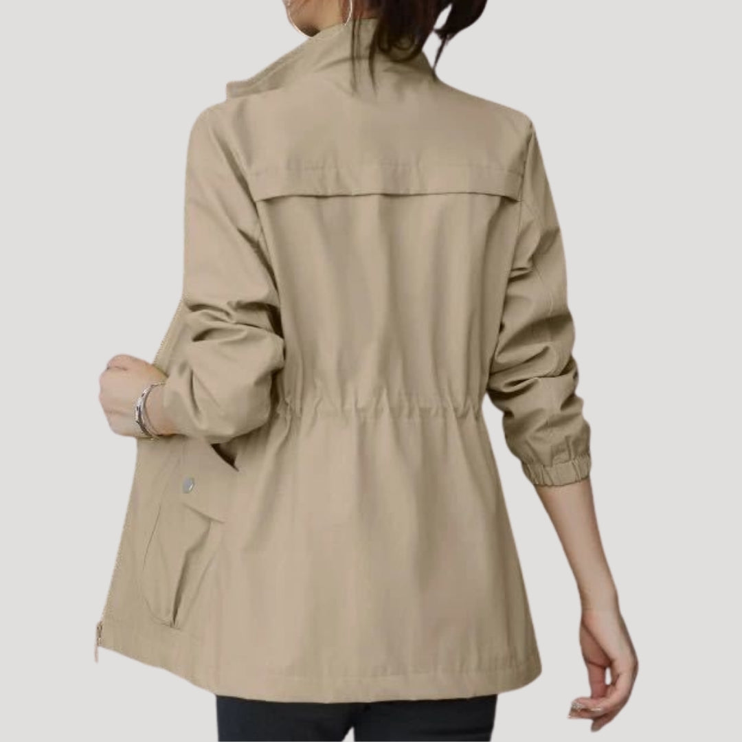 Drawstring waist lightweight spring windbreaker, view 1