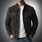Classic pocket suede jacket in black