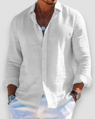 Lightweight long sleeve summer shirt in white