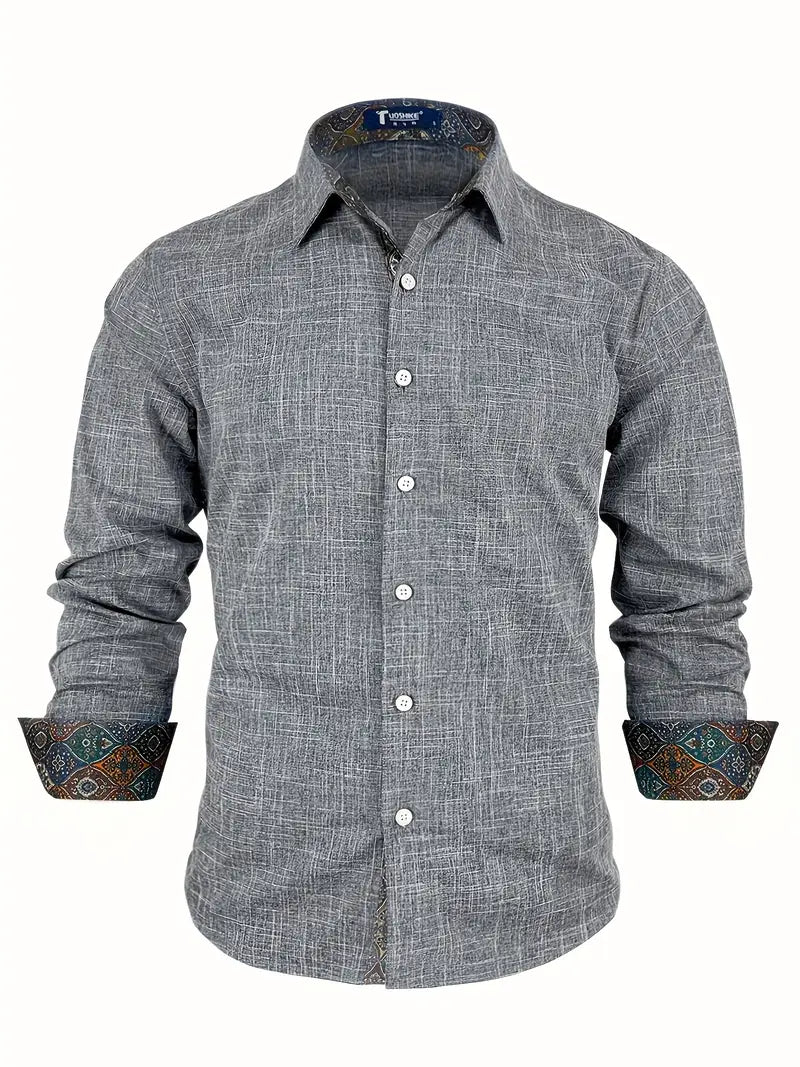 Modern tailored contrast detail button up shirt, view 16
