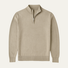 Fall Fine Knit Slim Mock Neck Quarter Zip Sweater for Men