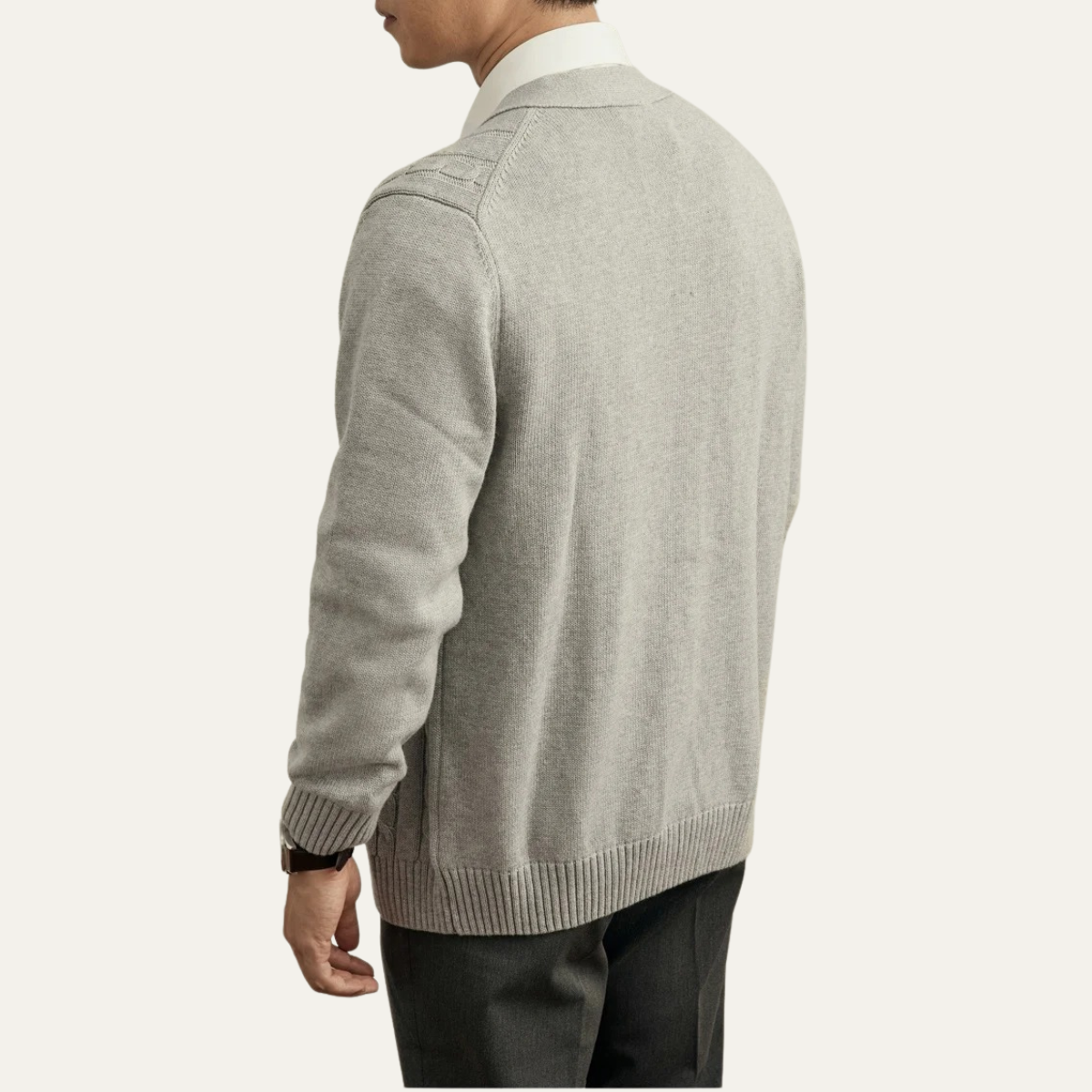 Fall Narrow Cable Knit Button Front Cardigan for Men