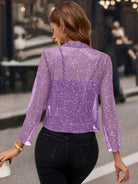 Soft shimmer cropped jacket, view 9