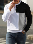 Sweatshirt Mens Colour Block Round Neck Pullover Contrast Panel