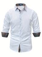 Modern tailored contrast detail button up shirt, view 9