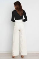 High waist paperbag pant with bow detail, view 7