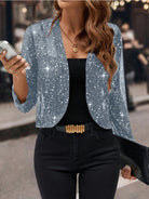 Soft shimmer cropped jacket, view 6