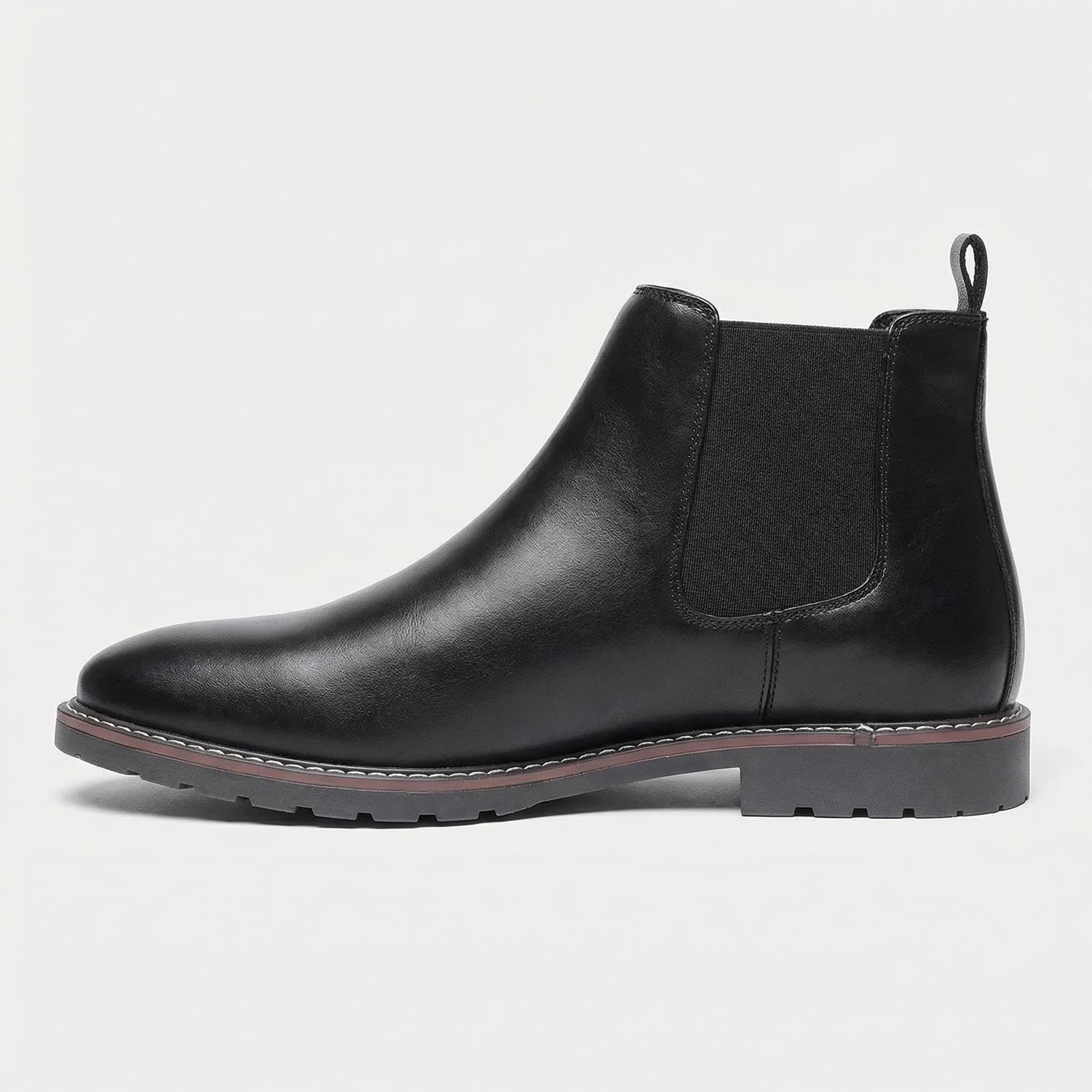 Welt stitched vegan leather Chelsea boot, view 2