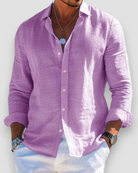 Lightweight long sleeve summer shirt in purple
