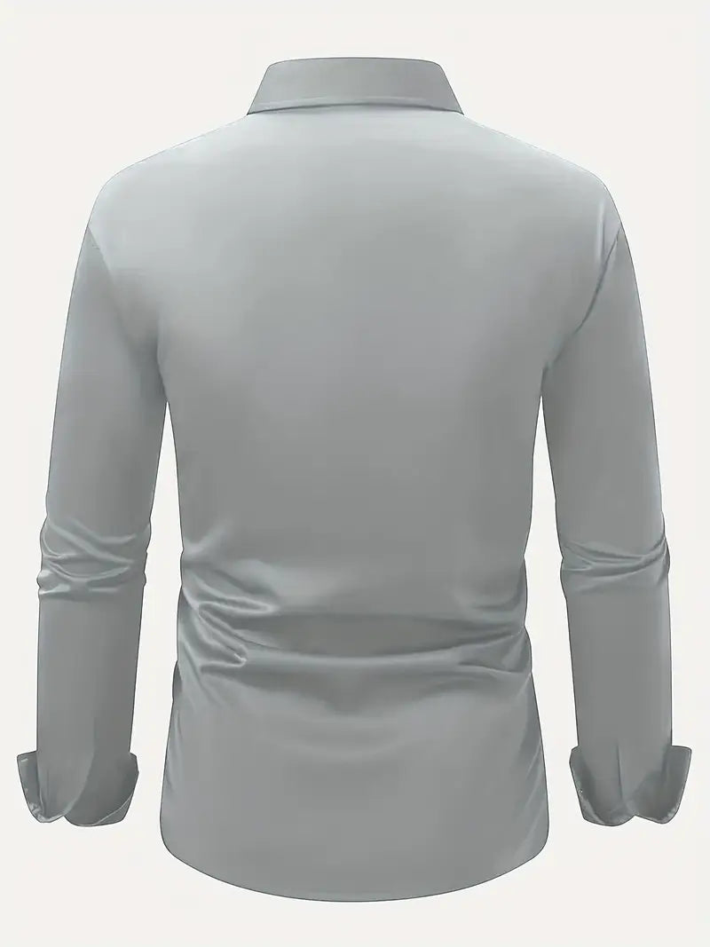 Fall Slim Fit Breathable Long Sleeve Dress Shirt for Men