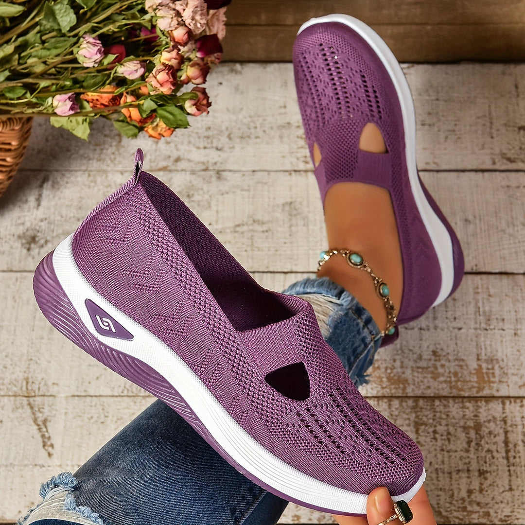 Lightweight Slip On Walking Sneakers with Cutout for Women