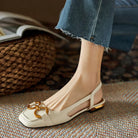 Flexible sole slingback flat in beige