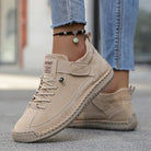 Spacious toe box lightweight everyday sneaker in beige