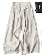 Breathable loose wide leg pant in beige