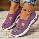 Lightweight Slip On Walking Sneakers with Cutout for Women in Purple