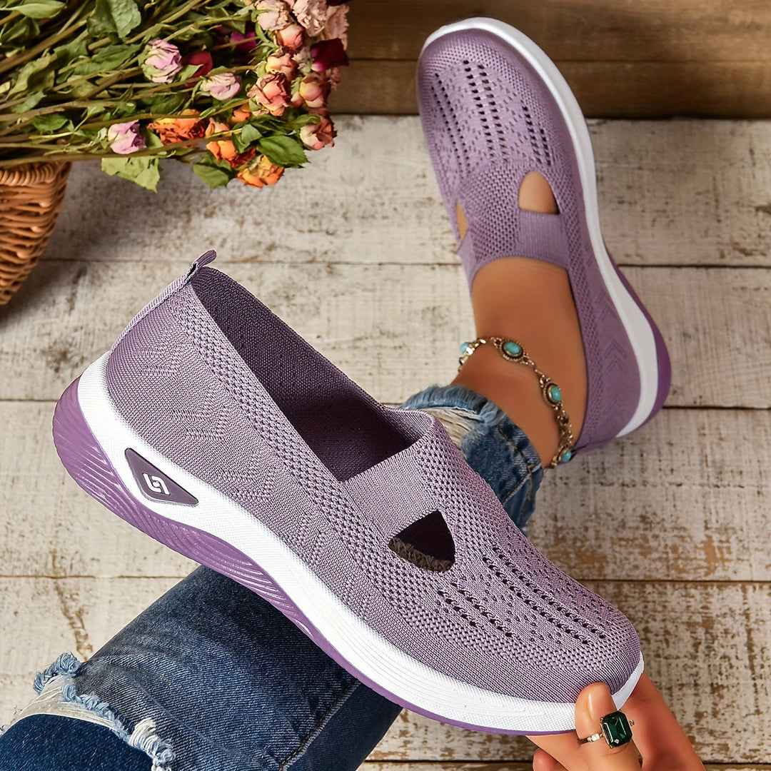 Lightweight Slip On Walking Sneakers with Cutout for Women