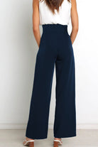High waist paperbag pant with bow detail, view 3